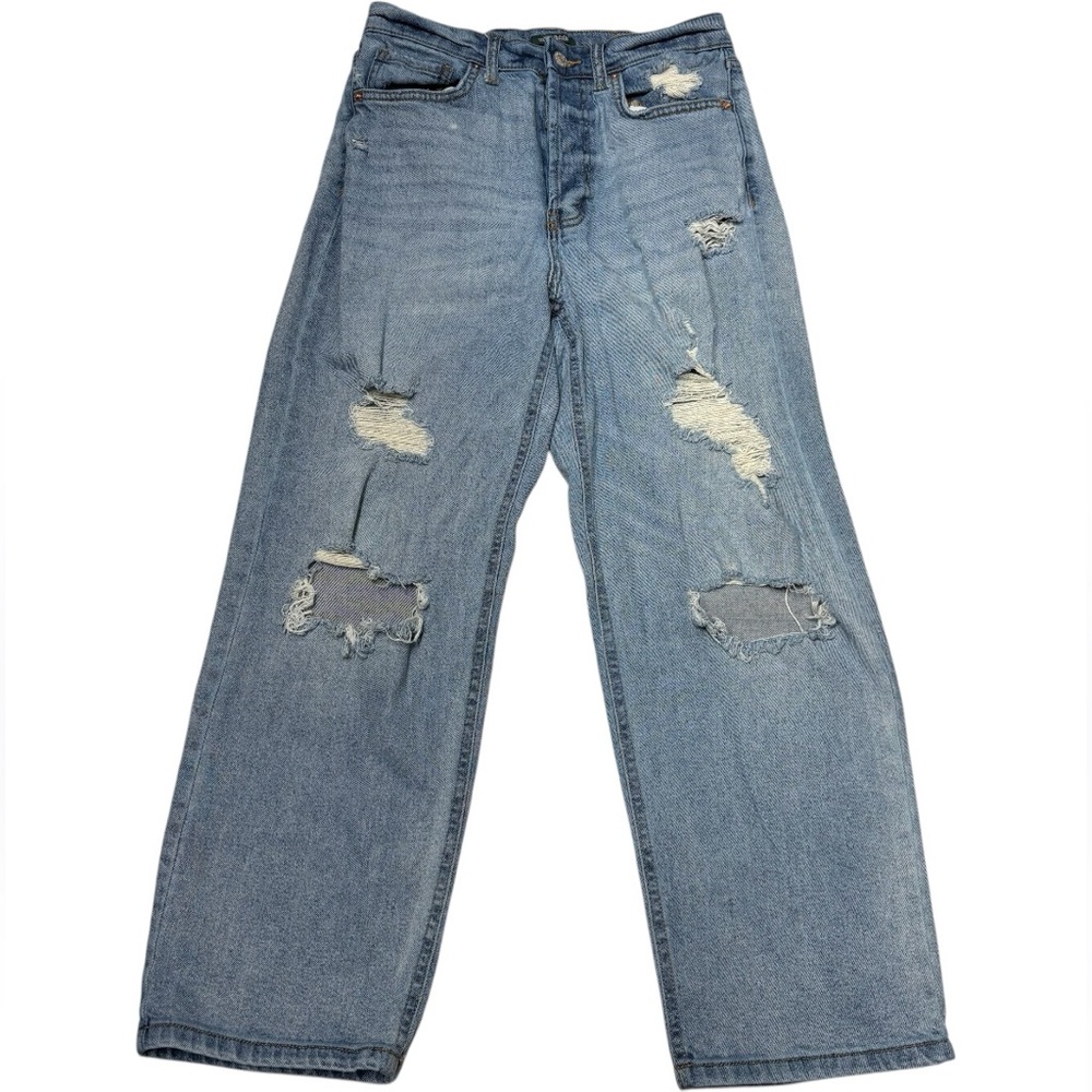 Straight Leg Distressed Jeans